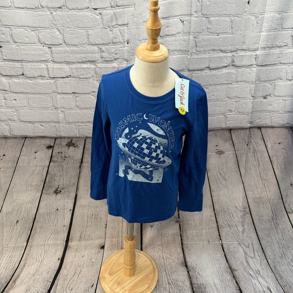 Long Sleeve Crew Neck Cosmic Wonder Graphic T-Shirt - Cat & Jack S (6/7) NWT
